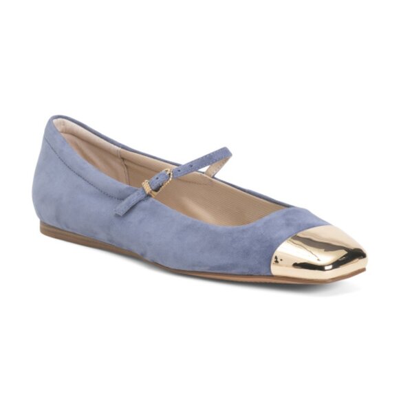 DOLCE VITA Suede Reyestoe Cap Flats - Picture 1 of 3